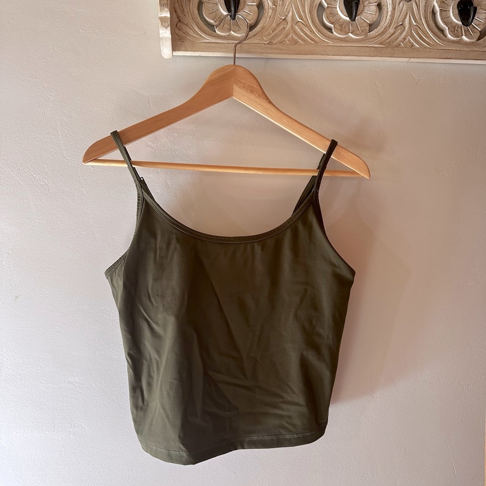 Everlane tank in moss green. M. Lightly worn.